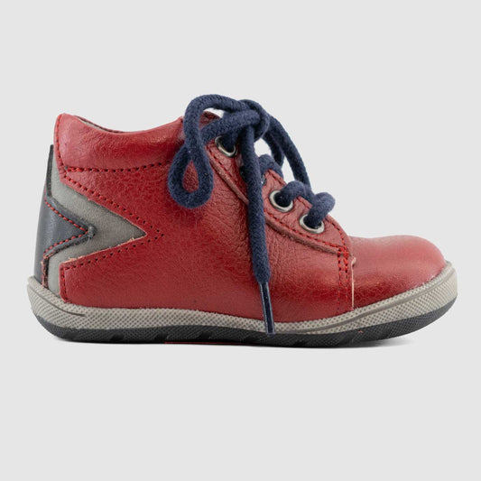 Chaussure-Enfant-Garcon-Bellamy-AKI-Rouge-Cuir-Bottillon-Side