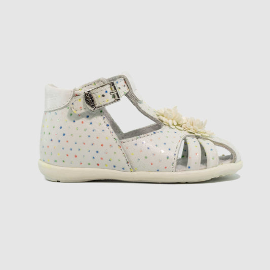 Chaussure-Enfant-LittleMary-GLADYS-Blanc-Cuir-Imprime-pois-Couleur-Bottillon-Side