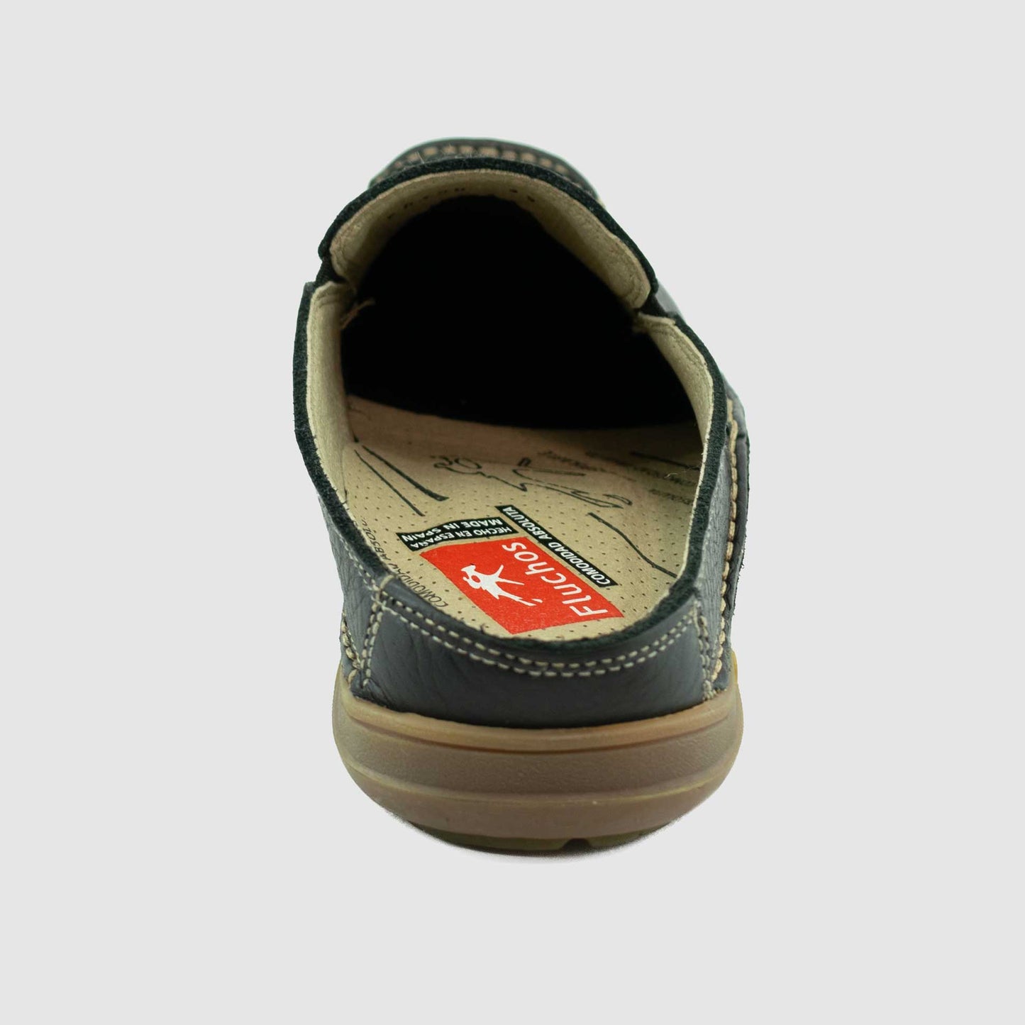 Chaussure-Homme-Fluchos-CIRSE-Noir-Cuir-Mule-Back