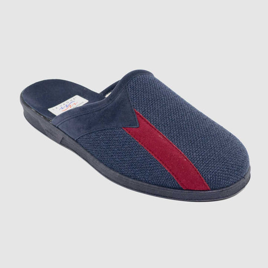 Chaussure-Homme-La-Vague-Plastigom-LOREL-Marine-Rouge-Toile-Fantasie-Pantoufle