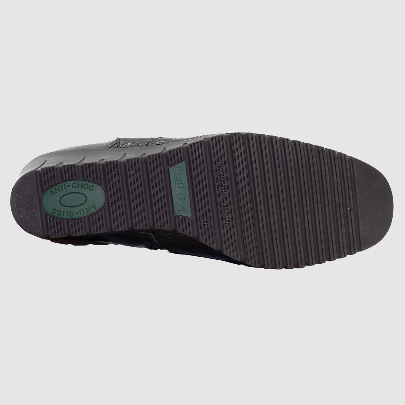 Destockage-Chaussure-Femme-pedi-girl-cocker-vernis-noir-cuir-bottillon-Under