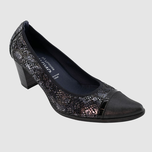 Chaussure-Femme-dorking-chalette-noir-cuir-imprime-escarpin