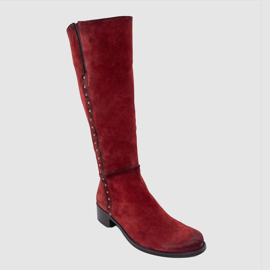 Chaussure-Femme-dorking-champfleury-rouge-daim-botte