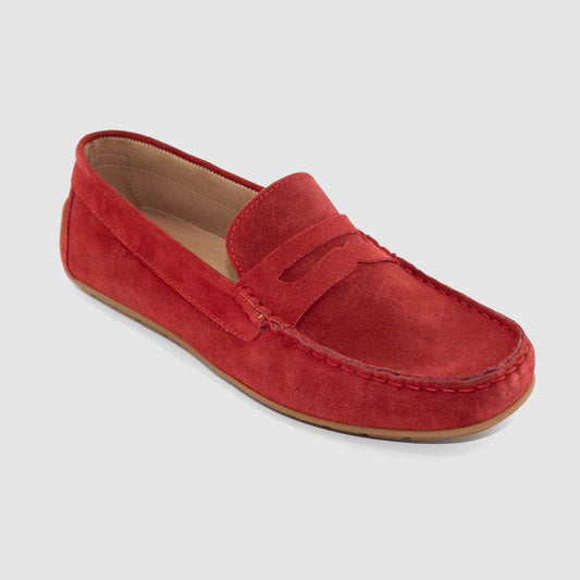 Chaussure-Homme-Colonnier-ARMAND-Rouge-Nubuck-Mocassin